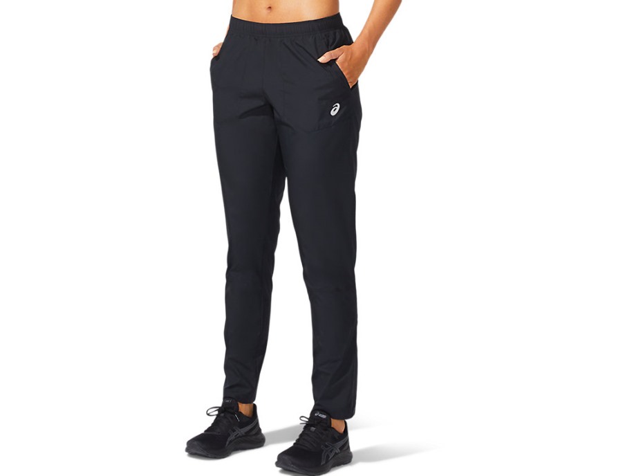 Jezgra Tkane Hlače Asics Performanse Crne
