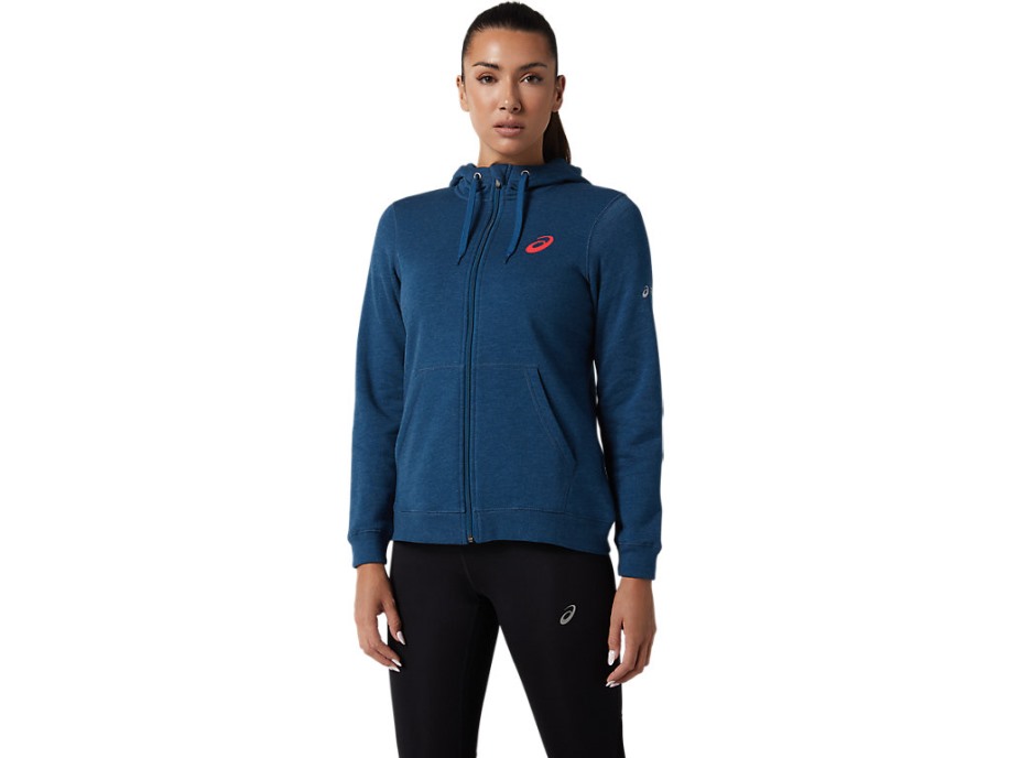 Paris Hoodie S Punim Patentnim Zatvaračem Asics Mako Plava